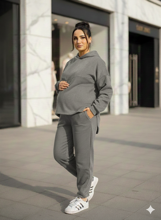 The Bloom Suede Set In Grey