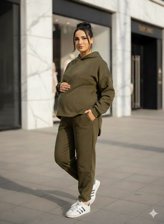 The Bloom Suede Set In Olive